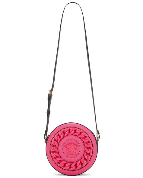 versace fucsia oro|VERSACE La Medusa Disco Bag in Fuchsia, Nero, & Oro .